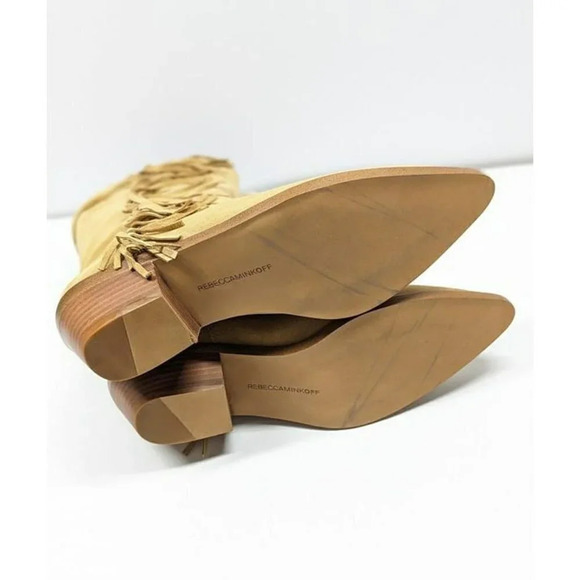 Rebecca Minkoff Women's Krissa Suede Fringe Low-Heel Boots Size 8.5 (MSRP $198) - Picture 11 of 12